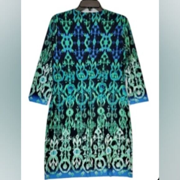 Donna Morgan NWOT Career formal Short Sleeve Sheath Dress Multicolor Print  Sz 6 - Picture 3 of 8